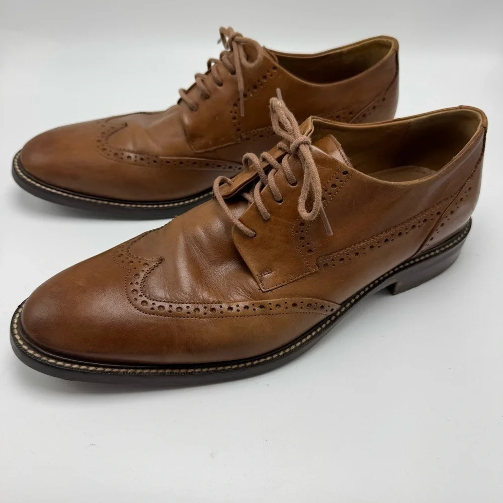 Cole Haan Warren Wingtip Oxford Dress Shoes Men’s Size 10 Brown Leather Classic